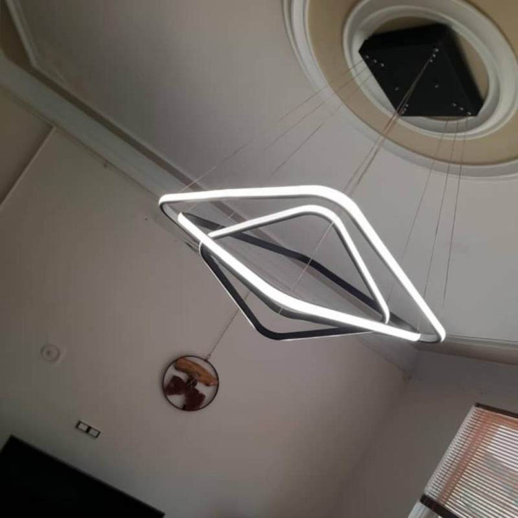 لوستر ام کی مدل مربع 3 حلقه مدرن کد NMB350